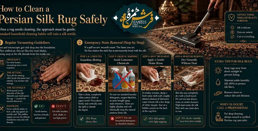 How to Clean a Persian Silk Rug Safely