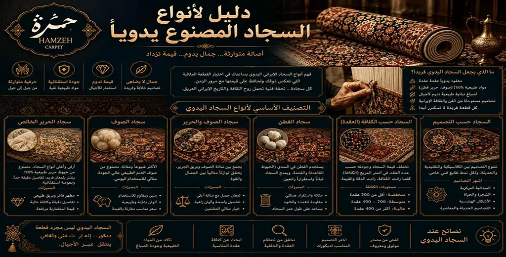 أنواع السجاد الإيراني اليدوي