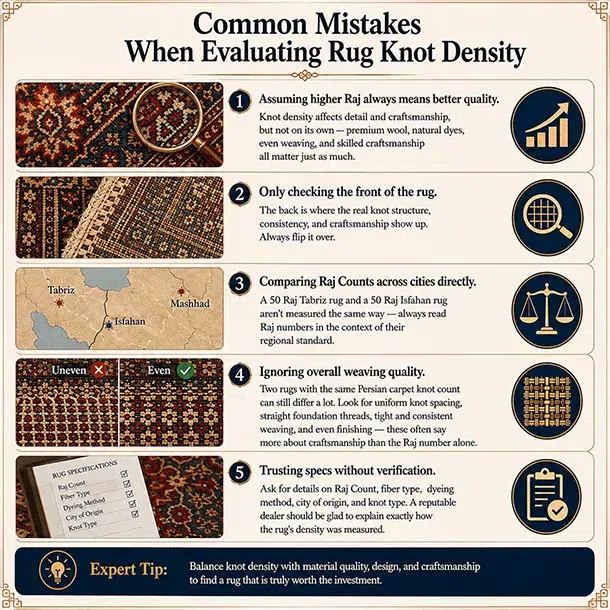 Common Mistakes When Evaluating Rug Knot Density