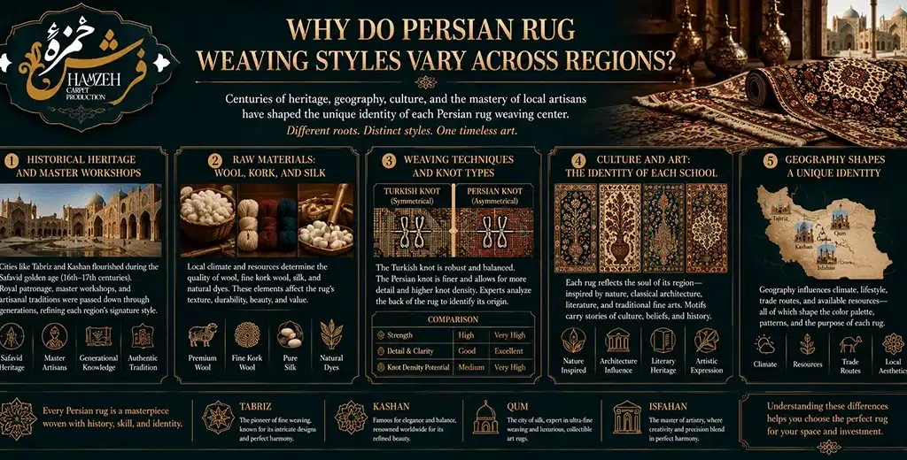 Why Do Persian Rug Weaving Styles Vary Across Regions